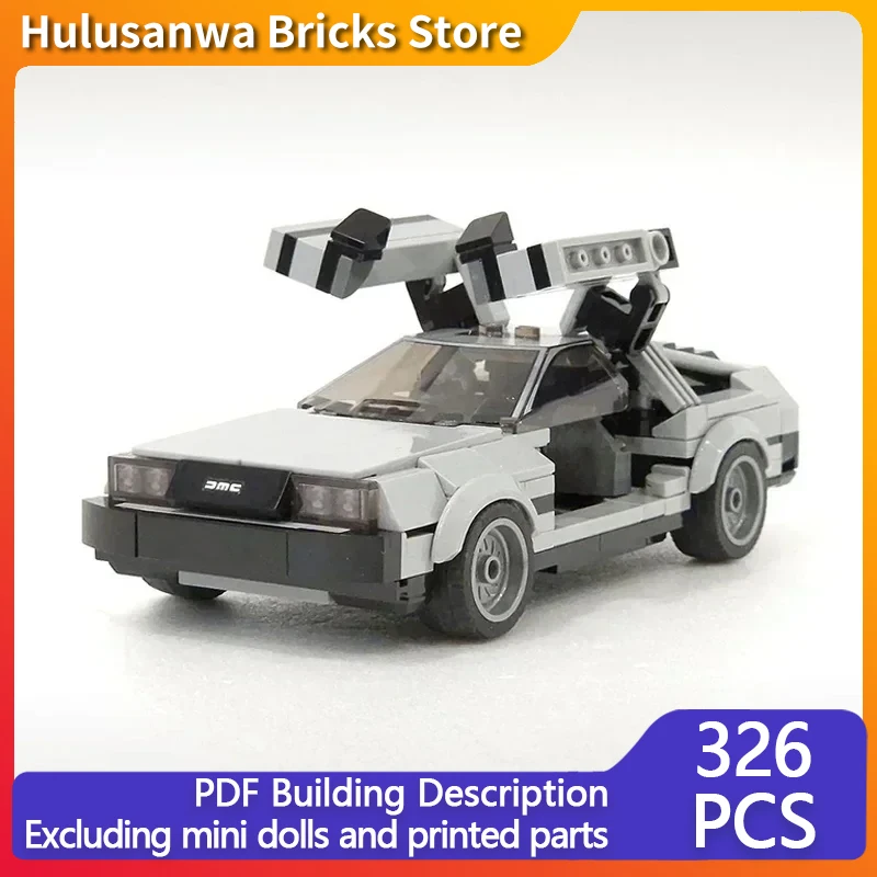 City Sports Car Model MOC Building Bricks Speed Champion Car DMC-12 Modular Technology Gifts Holiday Assemble Children Toys Suit