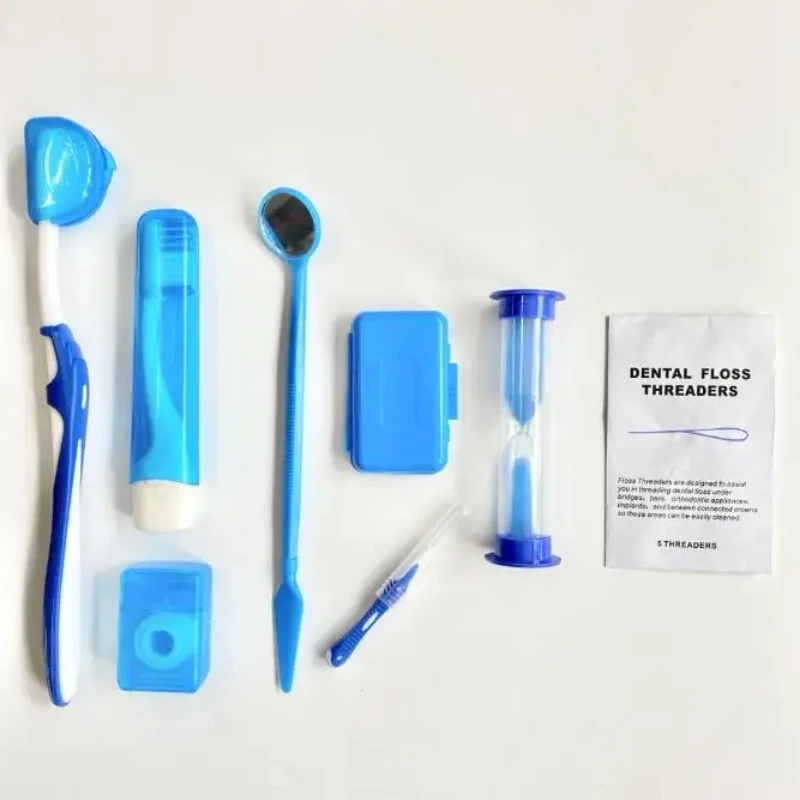 6×8Pcs/Set Orthodontic Teeth Cleaning Braces Specific Care Tools Dental Floss Interdental Brushes Orthodontic Travel Essentials
