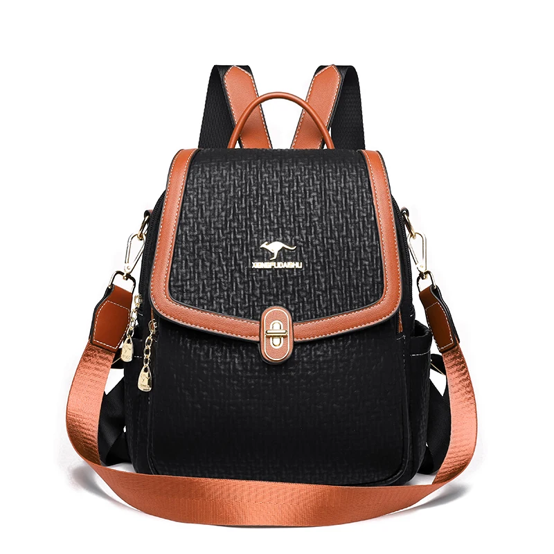 Trend High Quality Leather Backpack Luxury Women Purse Multifunction Female Travel Rucksack SchoolBook Bag Girls Shoulder 2023