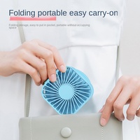 Outdoor Pocket Fan USB Rechargeable with Vanity Mirror Desktop Square Mute Neck Fan Hanging Folding Handheld Portable Mini Fan