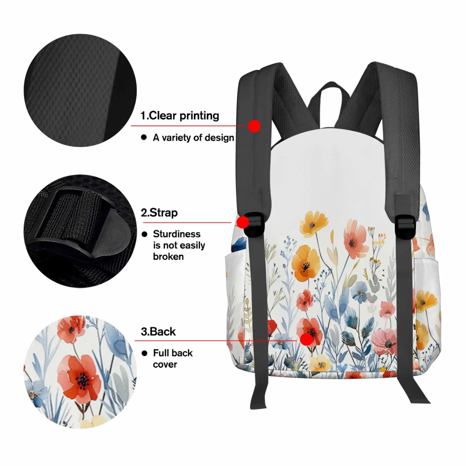 Sac à dos d'interconnexion de plantes et de fleurs pour femmes, sacs d'école pour adolescents, sac d'ordinateur portable pour étudiants, sac de voyage décontracté