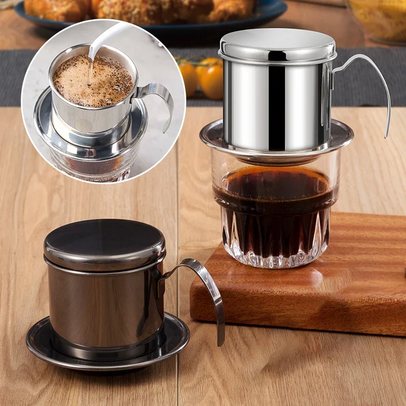 القهوة اليد تخمير وعاء الفيتنامية وعاء 304 الفولاذ المقاوم للصدأ القهوة بالتنقيط تصفية كوب تصفية بالتنقيط تصفية مكتب القهوة تخمير أداة #1