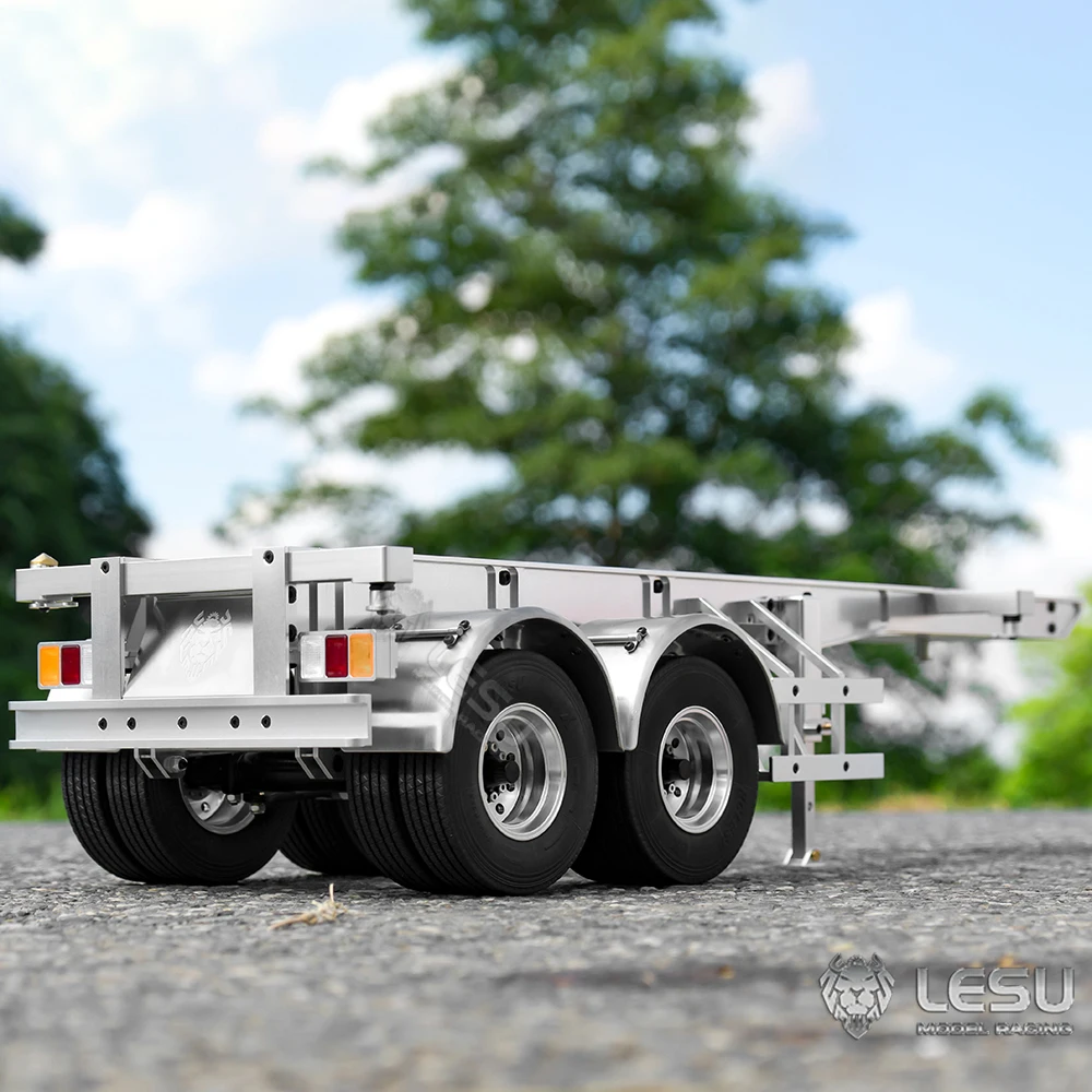 20-foot All-metal Container Chassis Frame Trailer for 1/14 Tamiya RC Truck Scania 770S R620 Benz Actros Volvo MAN LESU Car Parts