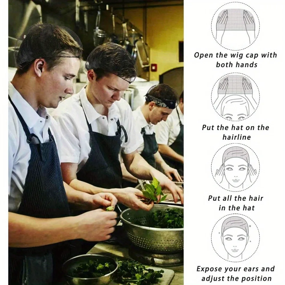 50/100pcs 24-inch nylon hair net, sturdy non-disposable hair net, suitable for sleeping/equestrian/commercial/catering