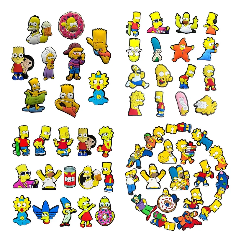 

9-200Pcs MINISO Naughty boy rebellious Shoes Charms PVC Shoe Accessories For Clogs Sandals Decoration Buckle Kids Friends Gifts