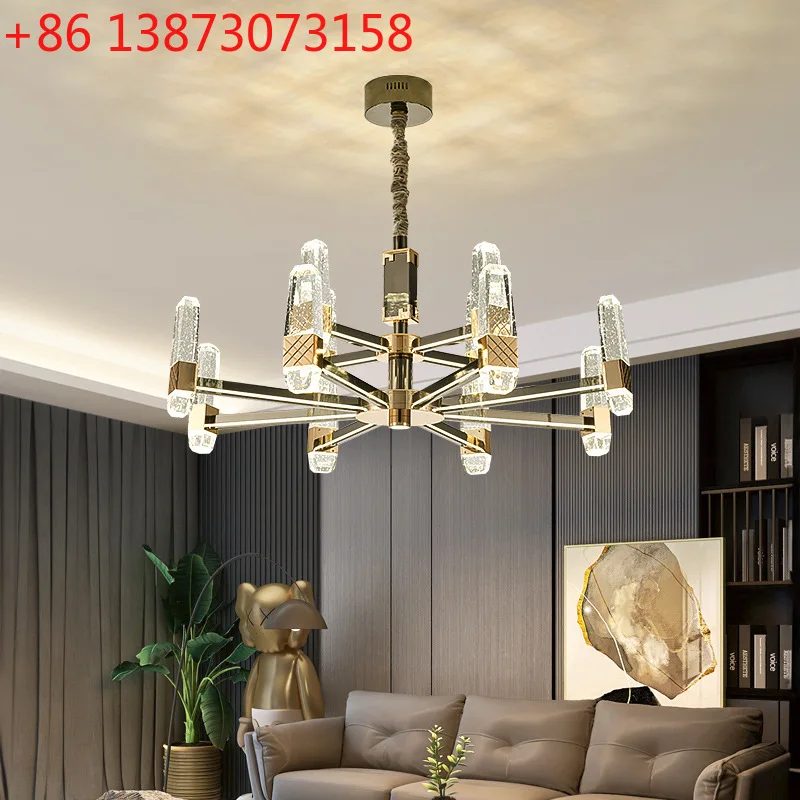 

Основной свет гостиной, легкая роскошная люстра, новая современная простая атмосфера, столовая, высококачественные хрустальные лампы с пузырьками