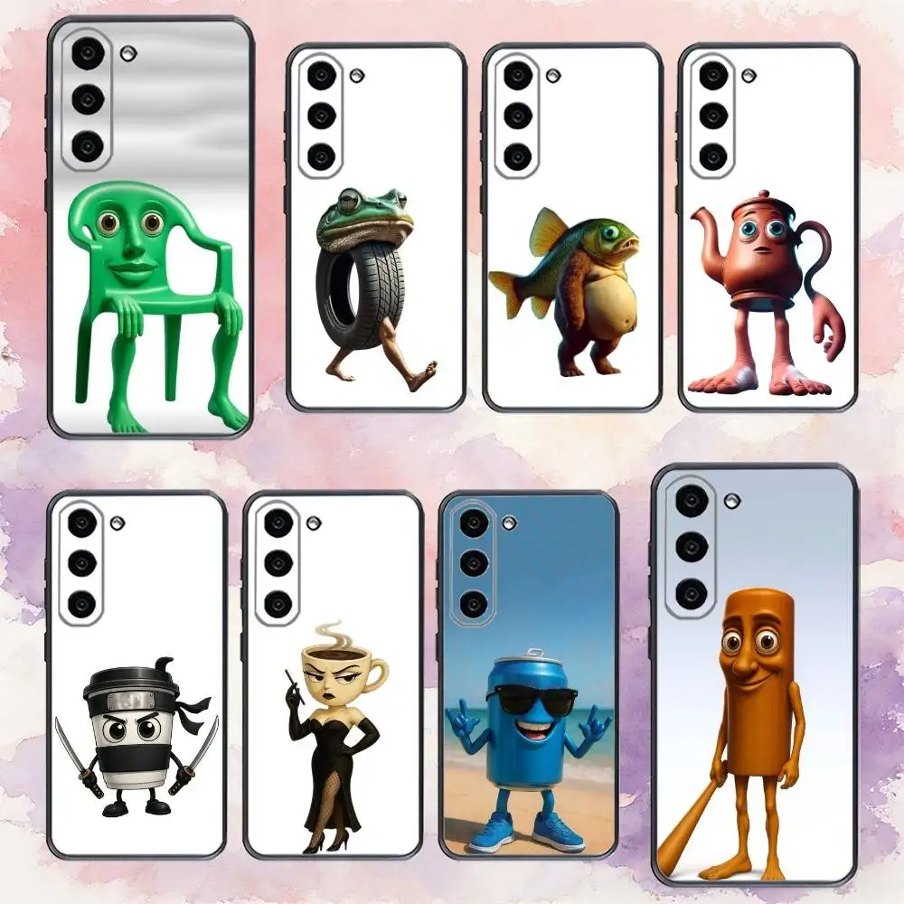 

F-Funny T-Tung Tung Sahur Phone Case For Samsung Galaxy A73,A72,A71,A70,A53,A52,A51,Others Soft Black Cover