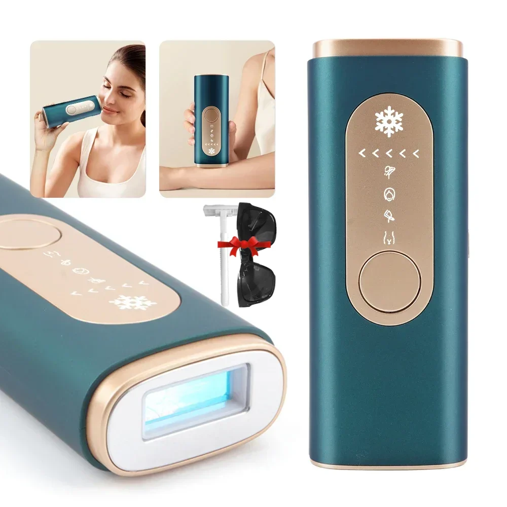 

Depilação a laser Depilador a laser ICE IPL 99999 Flash Uso doméstico automático para mulheres Homens Depilador corporal Dispositivo fotodepilador a laser com resfriamento de gelo indolor para embelezar a pele / rosto