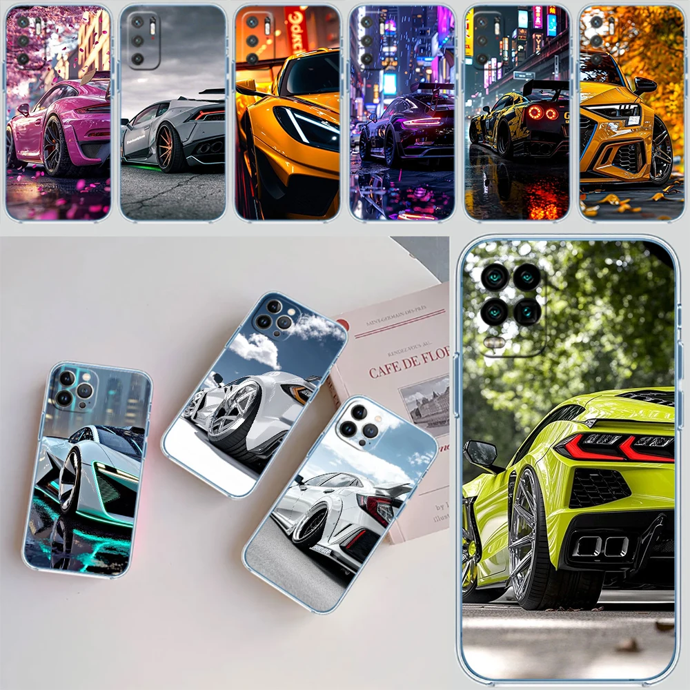 Прозрачный чехол для телефона II68 Supercar Car для Motorola Moto G40 G04 G05 One Ace Action Fusion + Plus Hyper Macro Vision Zoom