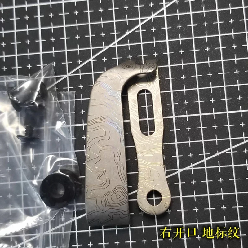 Imagem -03 - Titanium Alloy Back Clip Leather Clip Topológico Mapa Cor Proteção Parafuso Acessórios Edc k Board Knife Bainha Clip Tc4