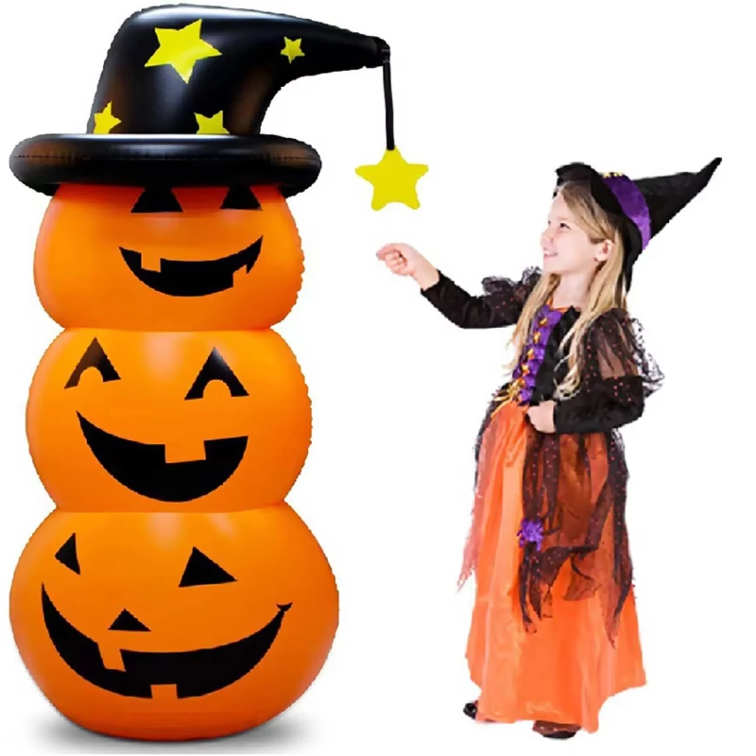 55inch Inflatable Pumpkin Tumbler Party Decor Toys for Kids Adults Blow Up Yard Halloween Decorations First birthday Ballon Rose