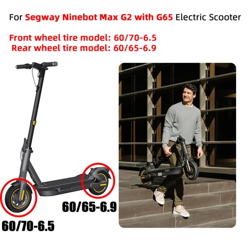 Imagen 2 del producto Ulip 10 pulgadas 60/65-6,9 neumático sólido todoterreno a prueba de pinchazos neumático sin cámara resistente al desgaste para patinetes eléctricos Ninebot Max G2/G65