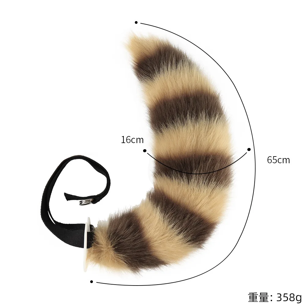 New Simulation Fox Tail Cosplay Exhibition Hand-made Stuffed Animal Tail Adjustable Wolf Tail Accessories Cosplay Props