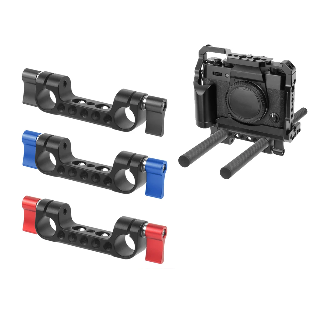 

Lightweight Dual 15mm With 1/4"-20 Rod Clamp Railblock For Camera Rail Support System For Follow Focus 15MM double pipe clamp