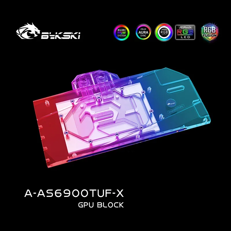 Bykski GPU bloque de agua para tarjeta gráfica ASUS TUF RX 6900 6800 XT, enfriador de cobre líquido VGA 5V/12V RGB SYNC A-AS6900TUF-X