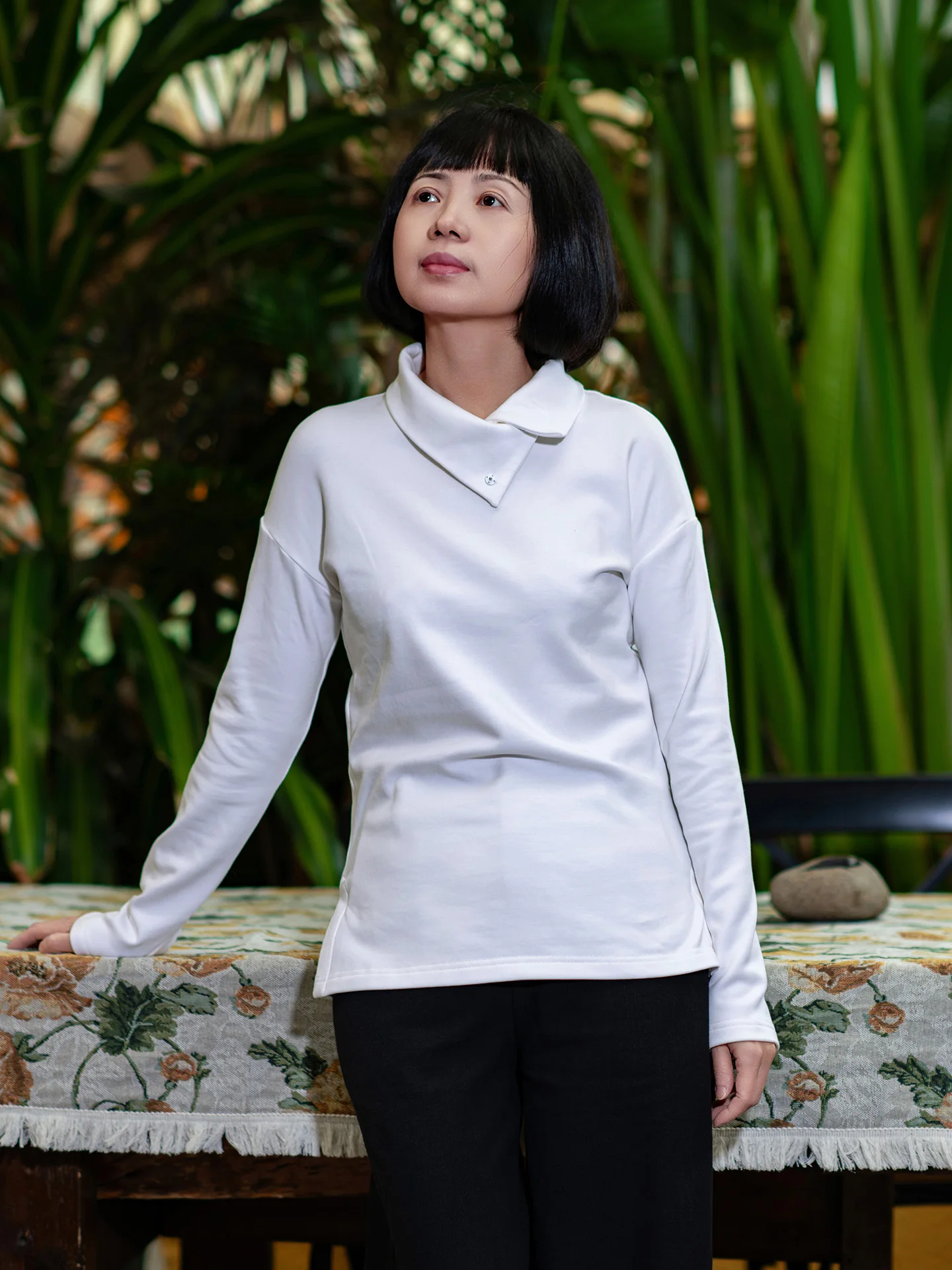 

Fce Lined Knitted High Ne Long Sve Base irt Bla White Autumn Winter Women's Slim Fit Comfortable Soft Cotton T-irt