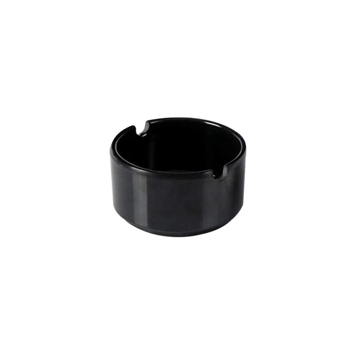 

Portable Ashtray Melamine Material Black Round Smokeless High Temp Resistance Easy Clean Household Smoking Patio Garden Bar