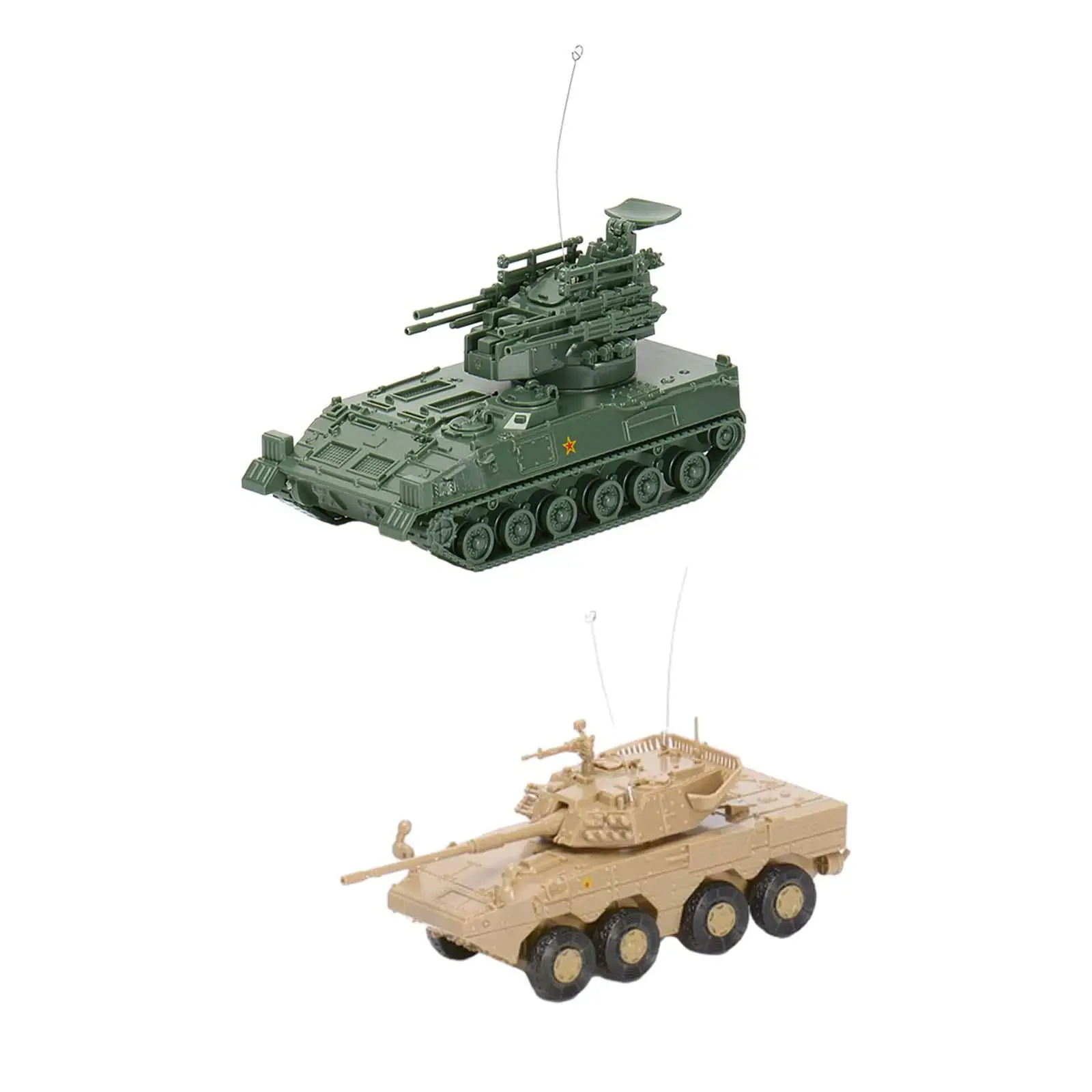 2x 1/72 Model czołgu Miniaturowe zestawy modeli budynków na scenę stołową Dorośli Dzieci