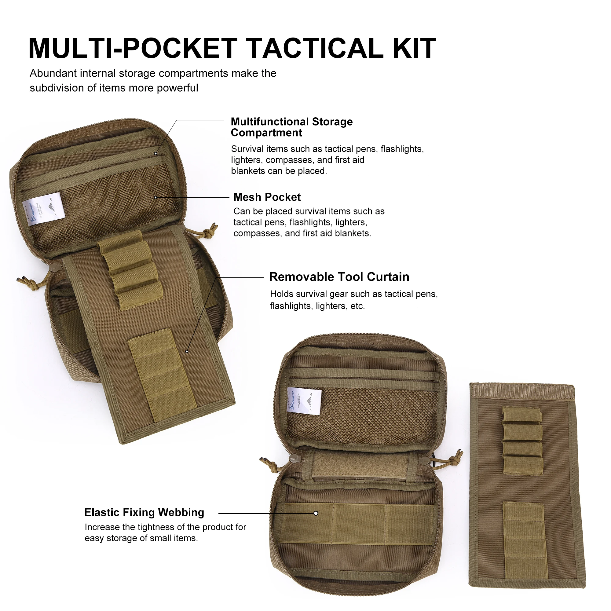 MARDINGTOP Molle Pouch Tactical Tool Pouch Practical Molle Accessory with Molle System Webbing