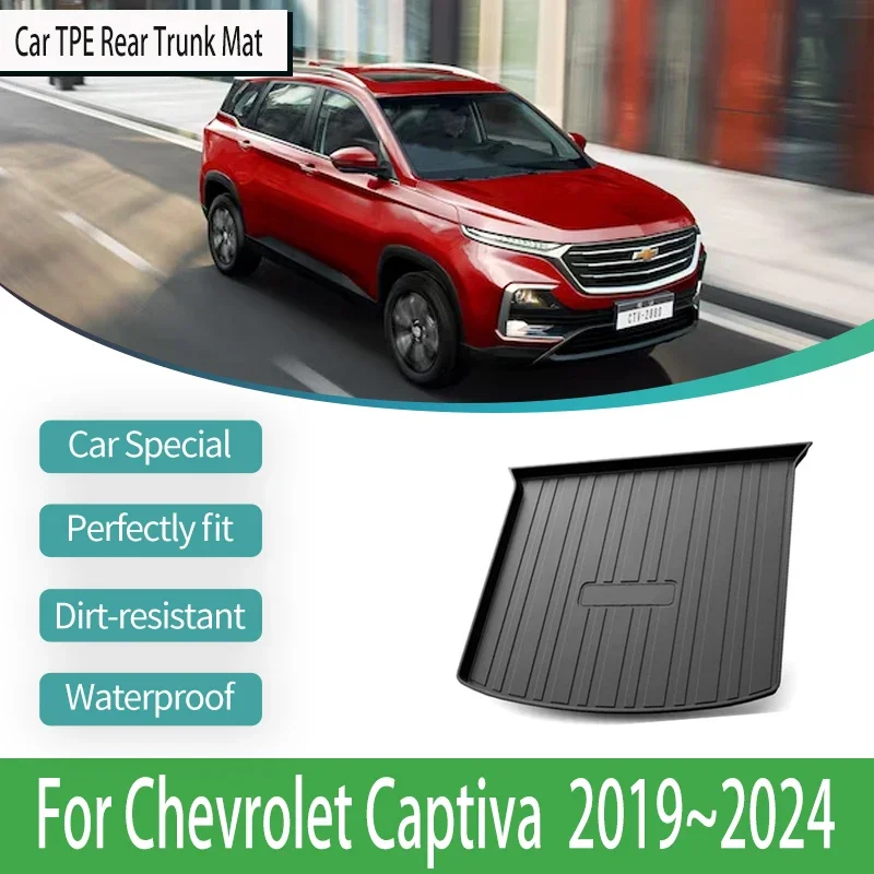 For Chevrolet Captiva Baojun 530 CN202S 2019~2024 TPE Car Trunk Mats Protective Anti-dirty Protection Auto Interior Accessories