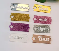 3pcs Glitter Tumbler Name Plate for Stanley Quencher,Personalized Nameplate Water Bottle,Glitter Name Plate Custom