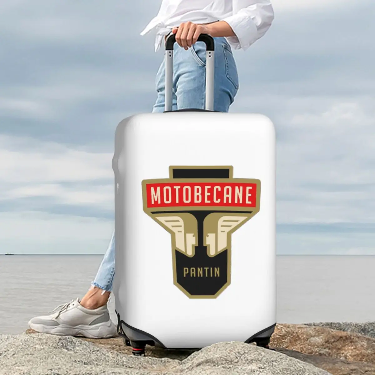 

Motobecane Headstock (2) Suitcase Cover Protection Elastic Trip Luggage Protector Covers for 18-32 Inch