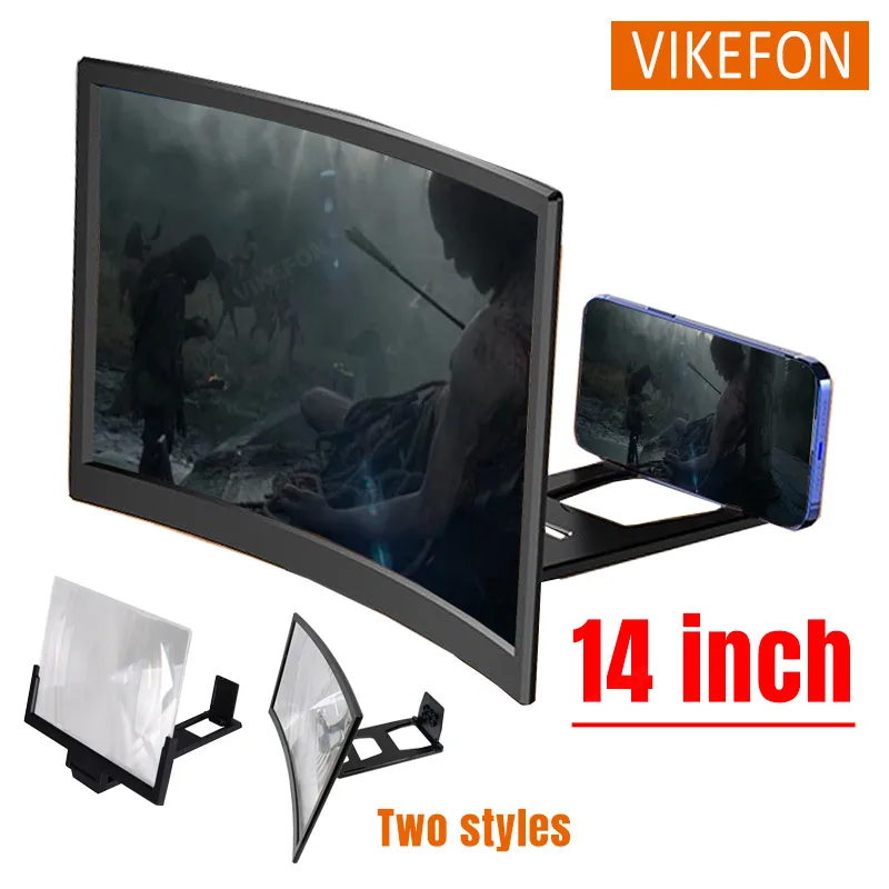 Foldable 3D High-definition Mobile Phone Screen Amplifier Landscape TV Movie Amplifier 14 inch Display Screen Phone Holder Stand