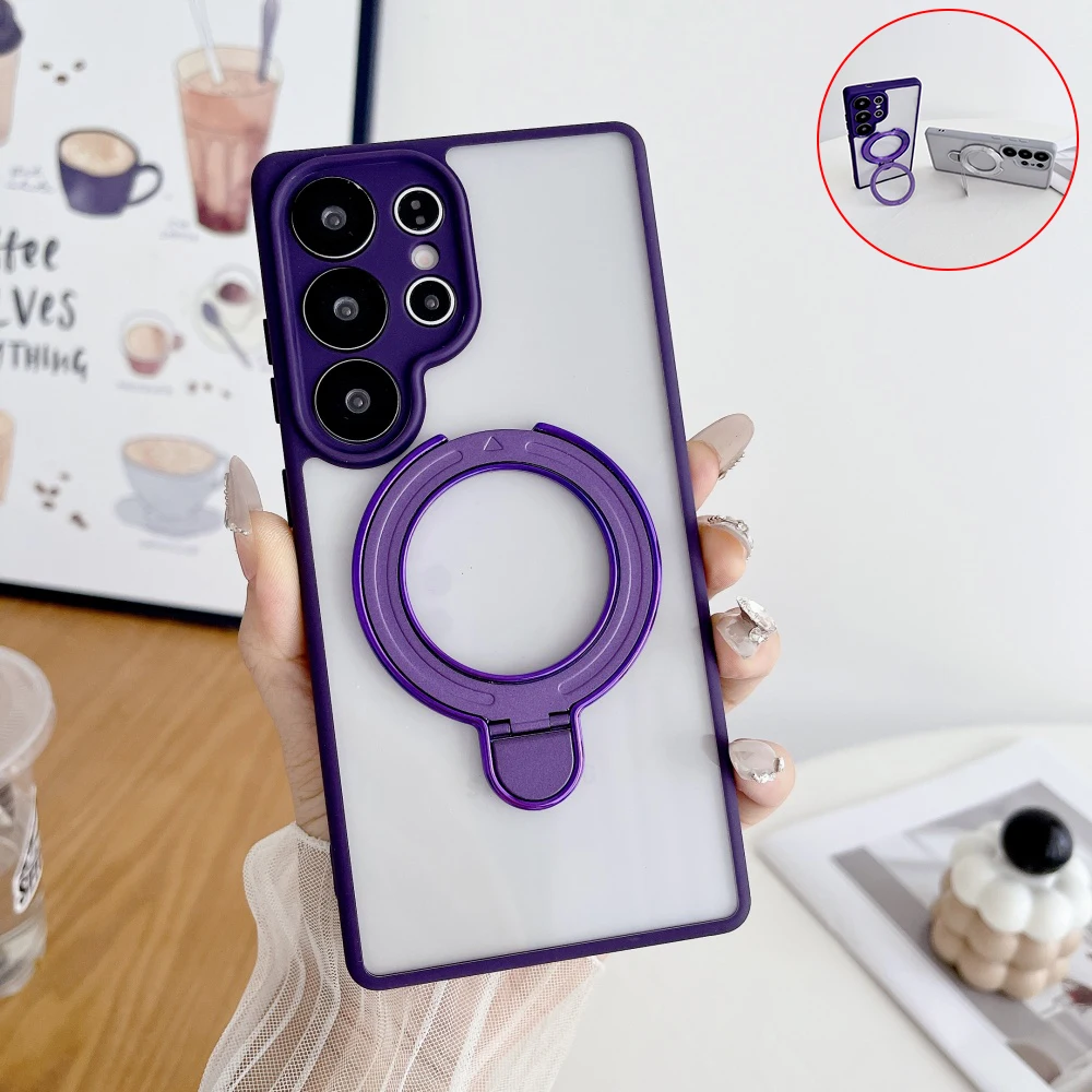 삼성 A17 A07 A16 A06 A26 A36 A56 A05 A15 A25 A35 A55 A14 A24 A34 A54 A04S용 자석 브래킷 투명 케이스