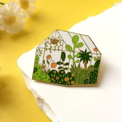 Greenhouse Hard Enamel Pin Plant Lovers Badge Garden Lapel Pins Collar Pin Brooch for Jewelry Accessory Gifts for Botanists