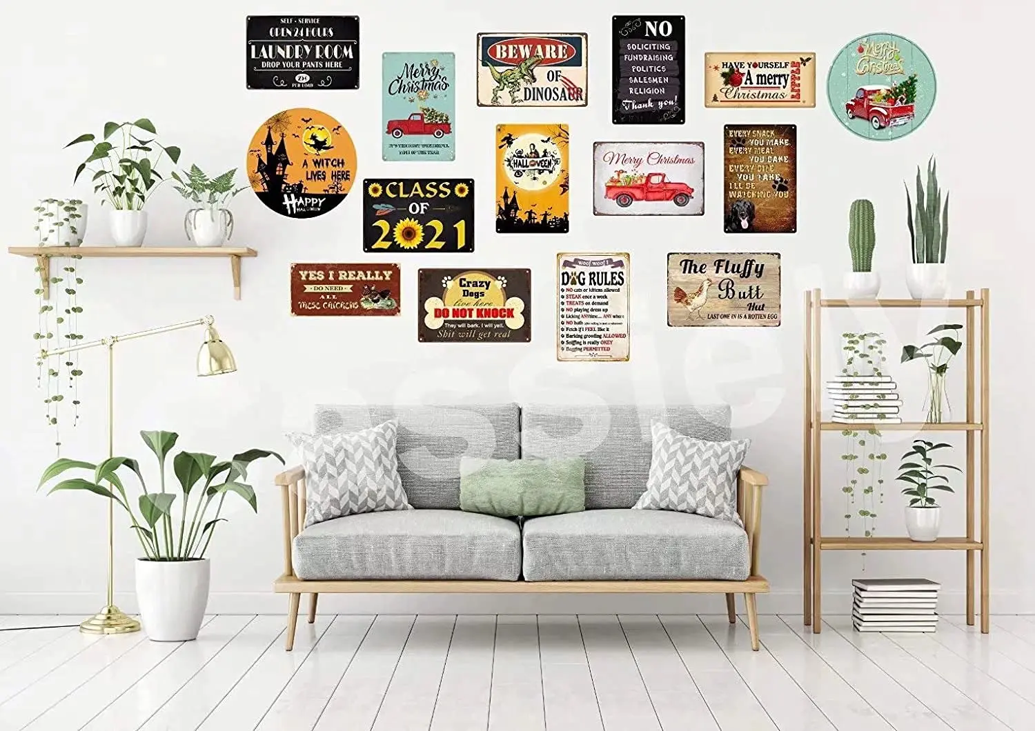 Placards Of Metal Caution Area Patrolled Siberian Husky Dog Security Crossing Signs Square Funny Metal Signs Wall Art Decor Publ