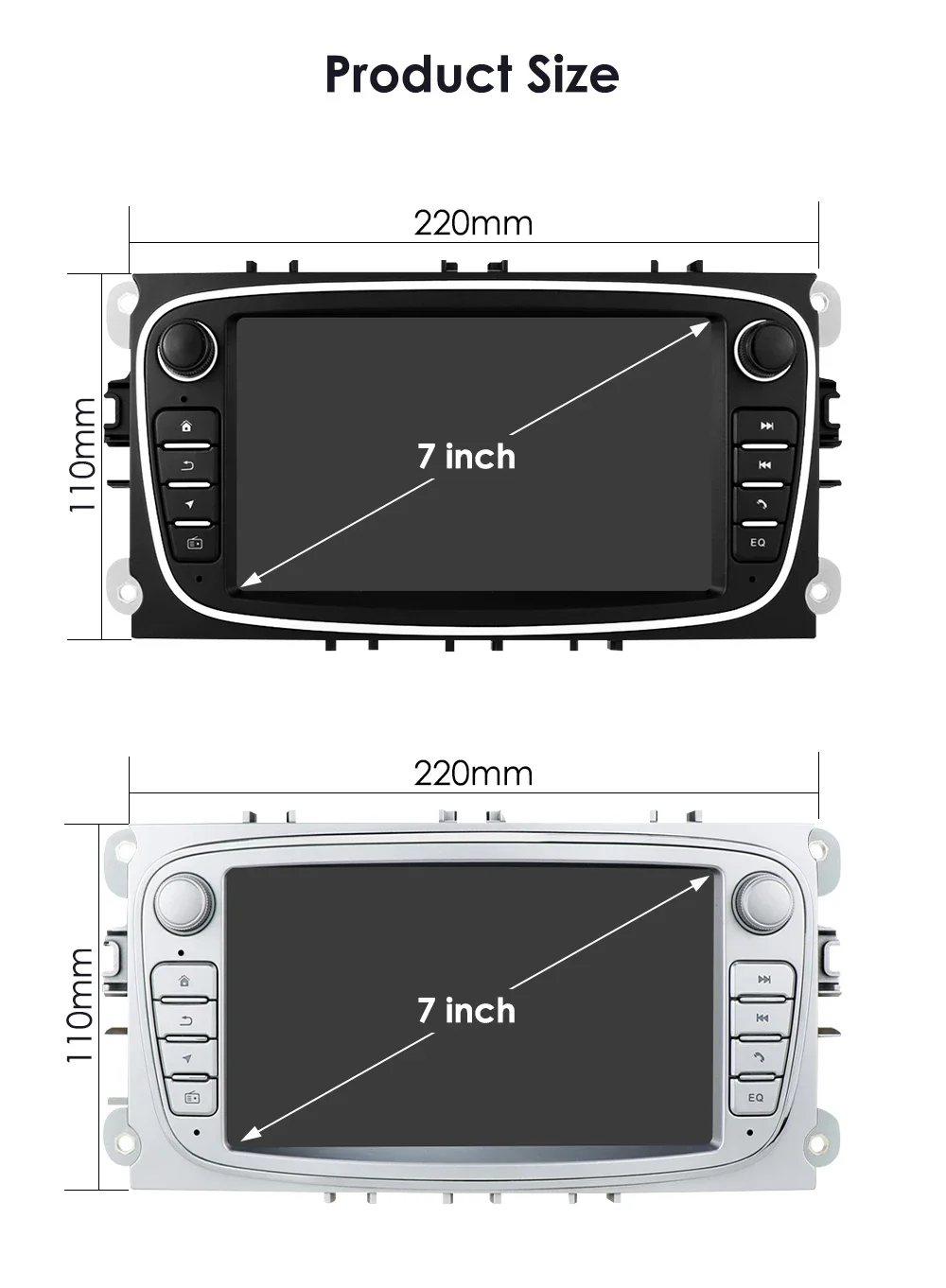 For Transit Connect Kuga Ford Focus Mondeo C-MAX/ S-Max Galaxy Wireless Carplay Android Auto GPS Navi Octa Core Car Stereo WIFI