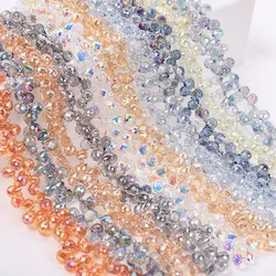 20Pcs 6x7MM Faceted Glass Beads Strawberry Crystal Loose Beads for Jewelry Craft Making DIY Necklace Bracelet Earring Accessory