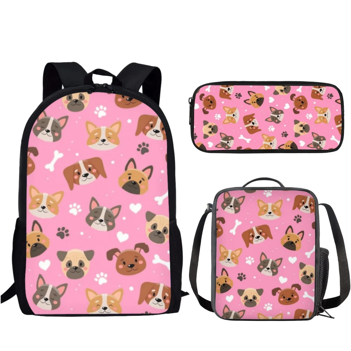 Schöne süße Hund Akita Muster 3 Set Schult asche leichten Rucksack für Teen Jungen Mädchen lässig Schult asche Lunch Bag Bleistift Fall