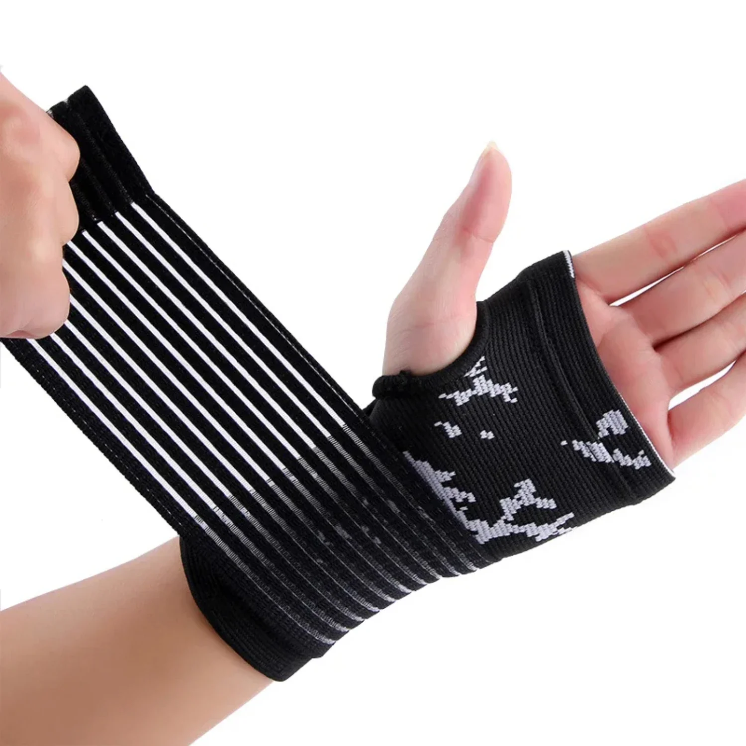 Elastic Bandage Wrist Guard Support Arthritis Sprain Band Carpal Protector Hand Brace Accessories Sports Gym Safety Wristband