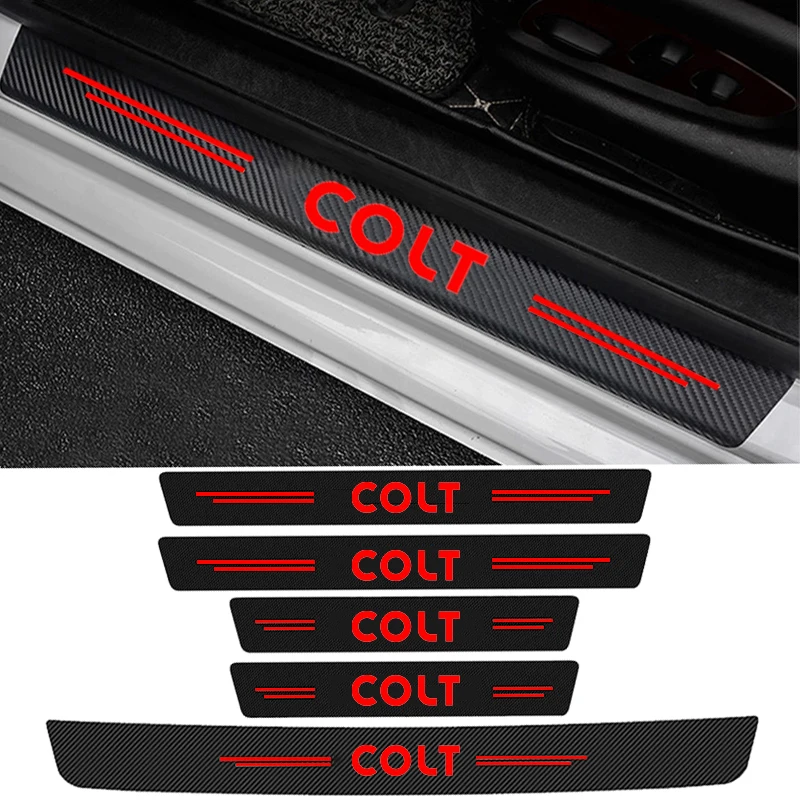 Car Sill Threshold Stickers for Mitsubishi Colt Emblem Rear Trunk Door Anti Dirty Tape Film Auto Decoration Decals Accessories