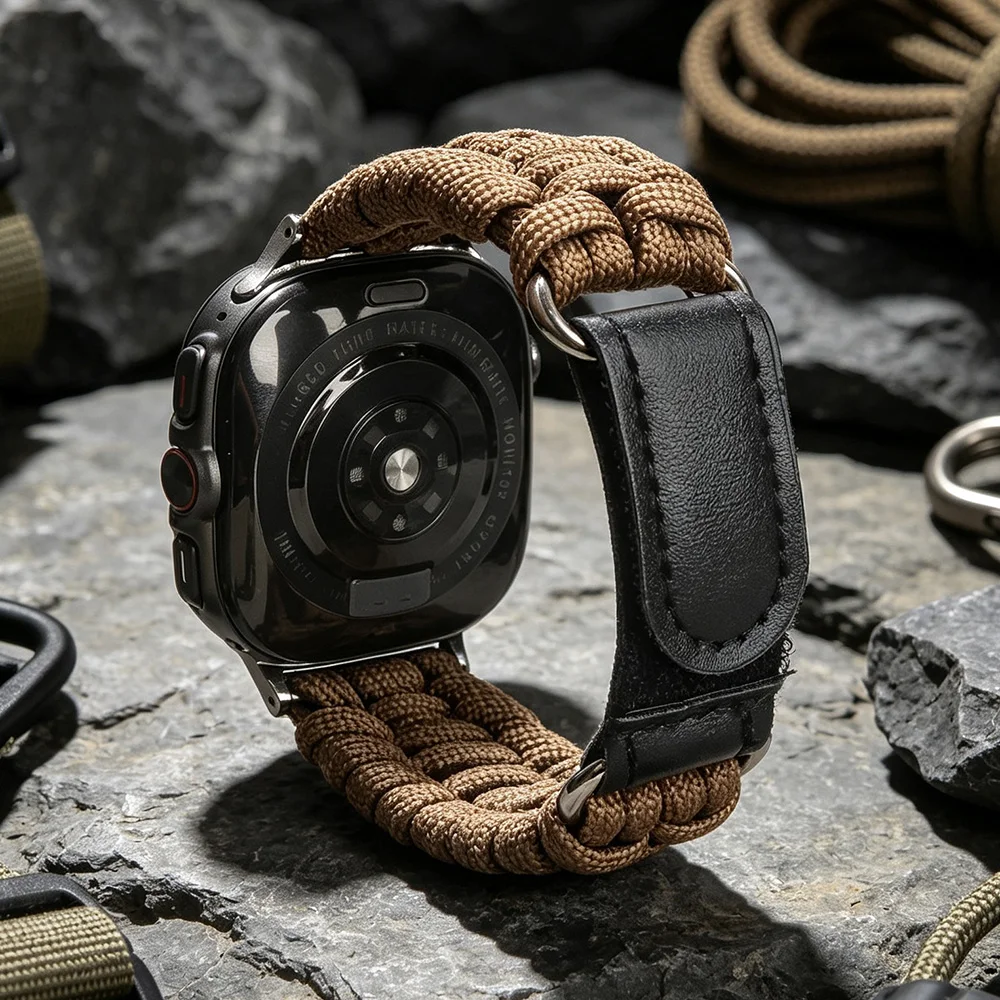 Hand Woven Umbrella Rope Nylon Band For Samsung Galaxy Watch 8 9 Classic Ultra Strap Sports Bracelet Galaxy 8 9 44mm 46mm 47MM