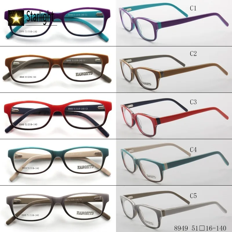Kleine Quadratische Acetat Vintage Zwei-farbe Gläser Rahmen Mode Optische Männer Frauen Myopie Lesen Brillen Rahmen Rezept Mann