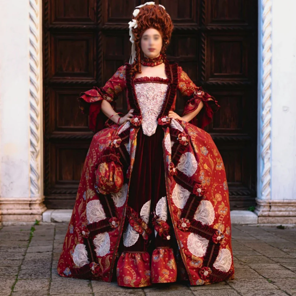 

1700s Queen Marie Antoinette Ball Gown Victorian Georgian Duchess Walking Costume Royal Princess Baroque Rococo Floral Dress