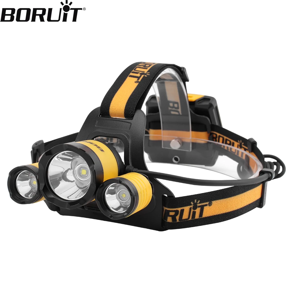 

BORUiT B17 Super Bright LED Headlamp 4 Lighting Mosdes 5000LM XPG Waterproof Head Torch for Camping Fishing Hunting