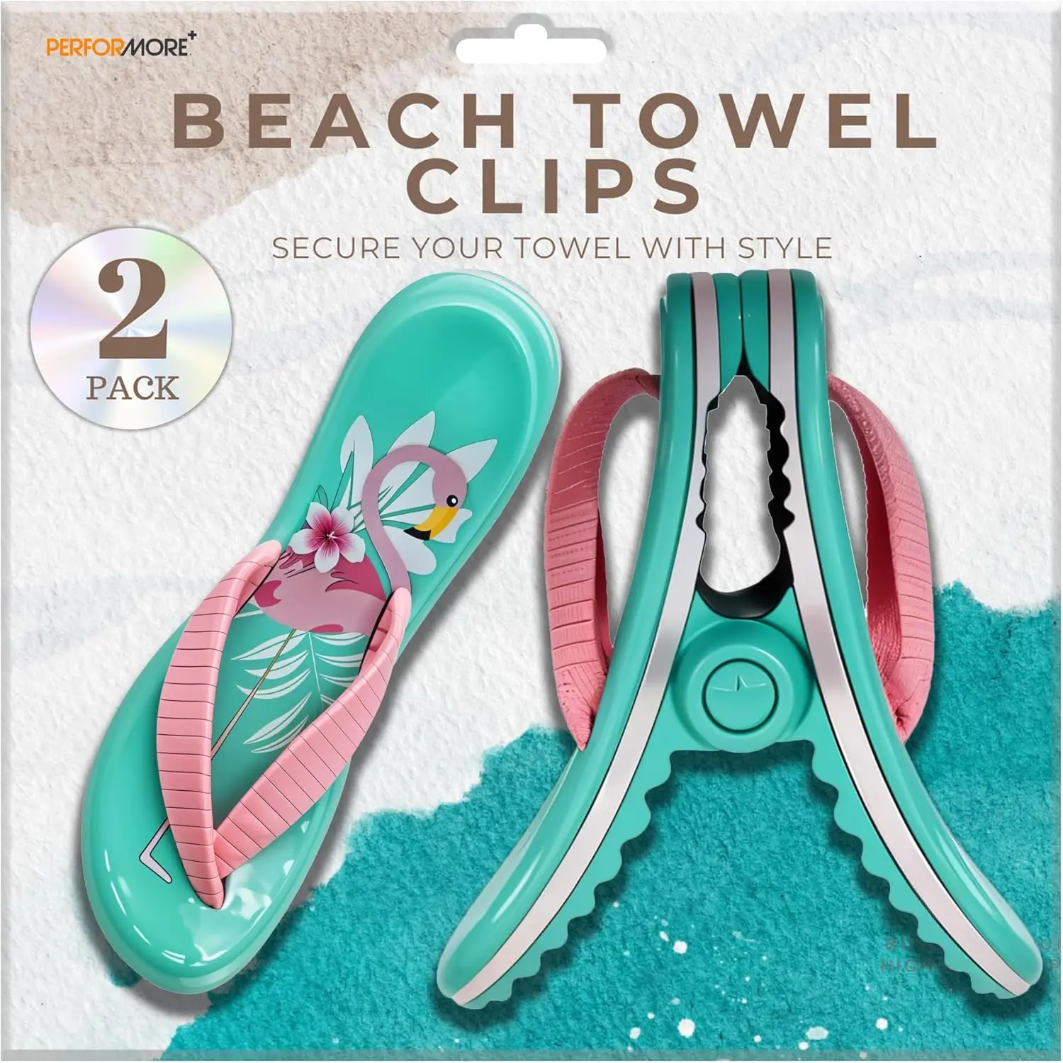 

Flip Flop Beach Towel Clips, 2 Pack, Portable Towel Holder Clips, Secure Clips For Beach Chairs De Patio Pool Boat Cruise