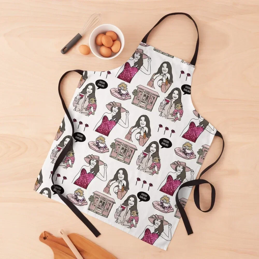 

Pretty in Pink Apron Restaurant Kitchen Equipment kitchen clothes for men household woman Kitchen Apron