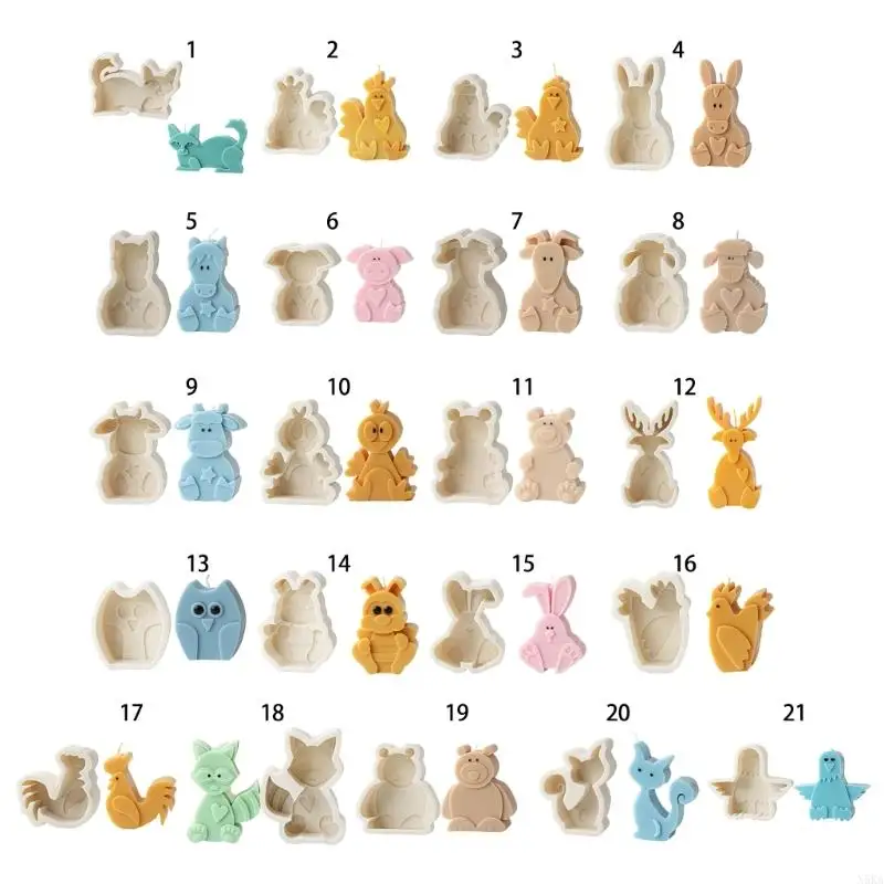 N5KA Cartoon Clay Mold Crafts Moulds Making Moulds Animal Figure Mold Suitable for Hand-Making Enthusiasts