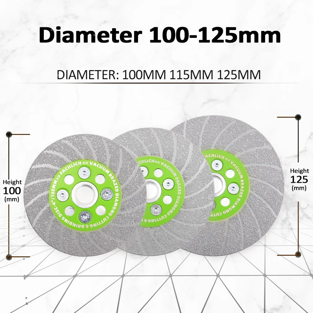 Spec lich1 pc 100/115/125mm disco da taglio diamantato mola a doppia faccia Turbo lama per sega piastrella di fresatura calcestruzzo granito marmo