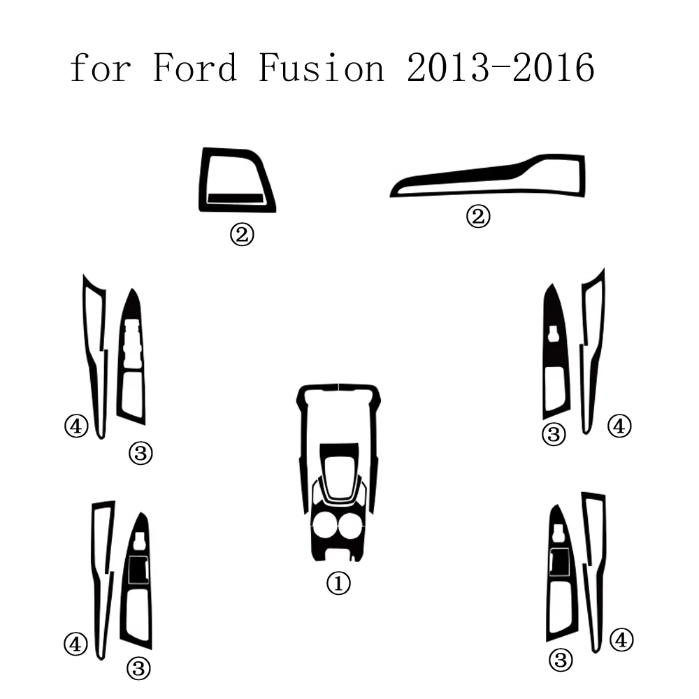 Carbon fiber decorative sticker suitable for Ford Mondeo 2013-2016 center console gear door protective film Ford Fusion sticker