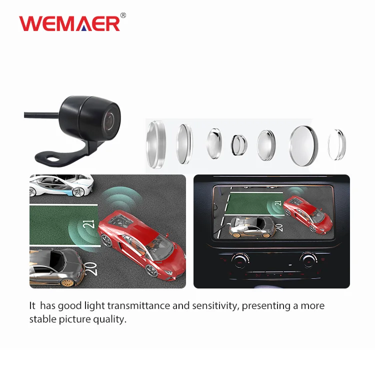 Wemaer Backup Camera for Passat Golf Jetta-Waterproof IP67 1080P ADAS Night Vision AHD Universal Fit Car Reversing Rearview