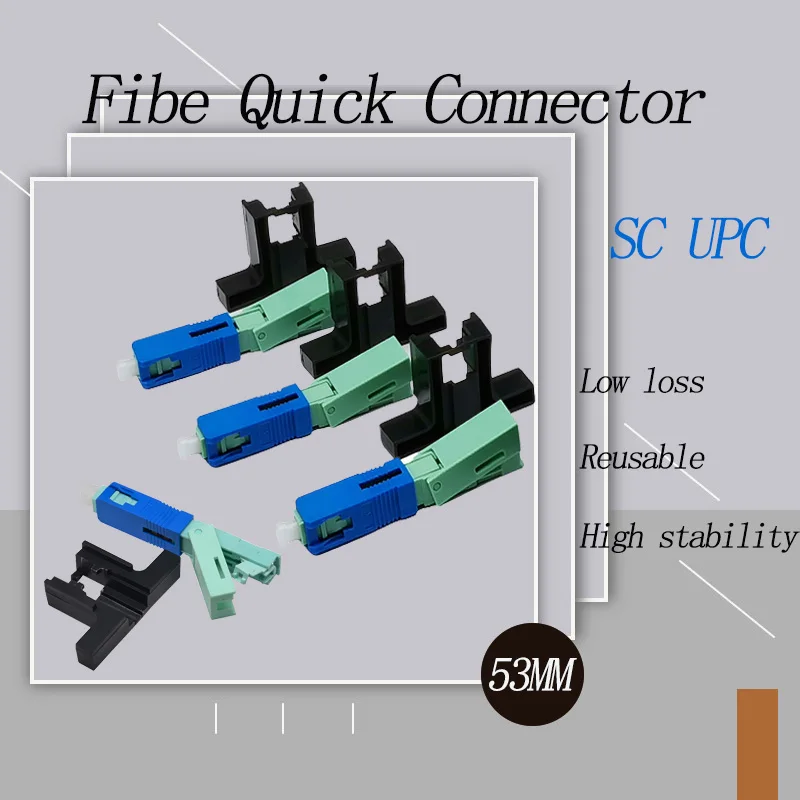 Fiber Optic Fast Connector, Single Mode, FTTH Tool, Cold Connector Tool, Model SC UPC, 53mm