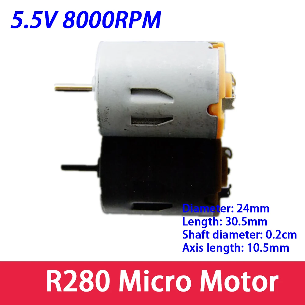 1-8Pcs R280 Miniature Motor Carbon Brush DC Motor Toy Tank Motor Remote Control Ship DIY Model Accessories 8000RPM