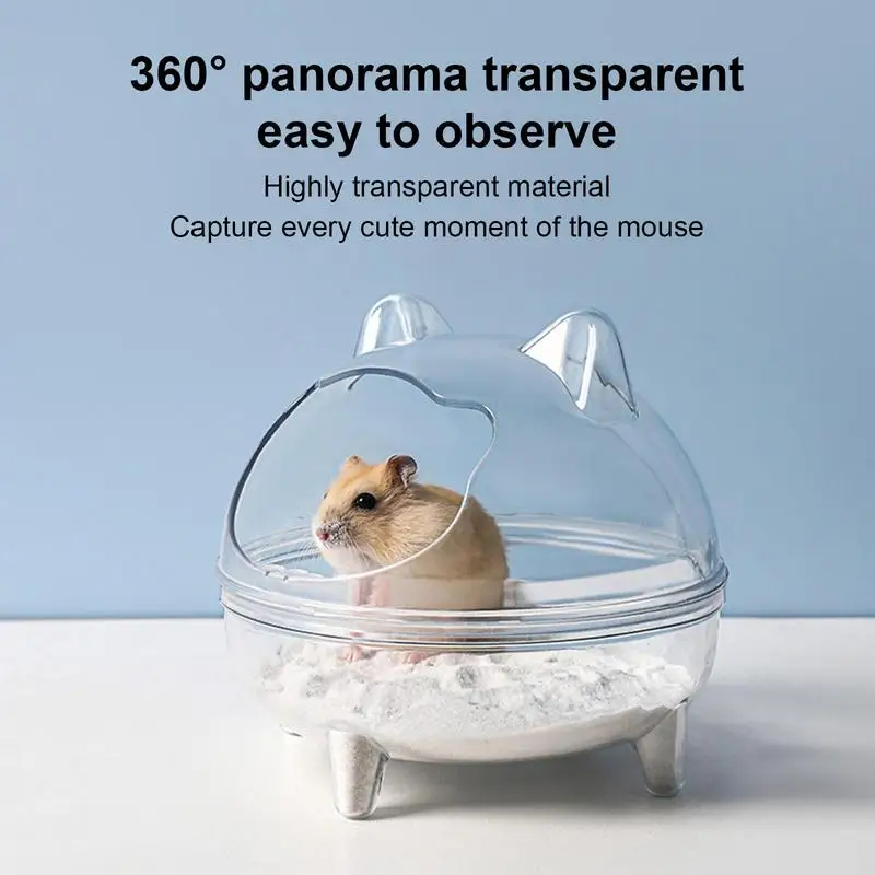 Hamster Sand Bath Container Transparent Hamster Chinchilla Sand Bathroom Plastic Toilet Bathtub For Hamster Chinchilla Gerbil