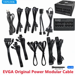 EVGA-Cable de alimentación Modular SuperNOVA G2, G3, G5, GA, GM, P2, serie T2, GPU, PCIe, 8 pines, 6 + 2 pines, CPU, 4 + 4 pines, SSD, HDD, SATA, Molex, 24 Pines, Original