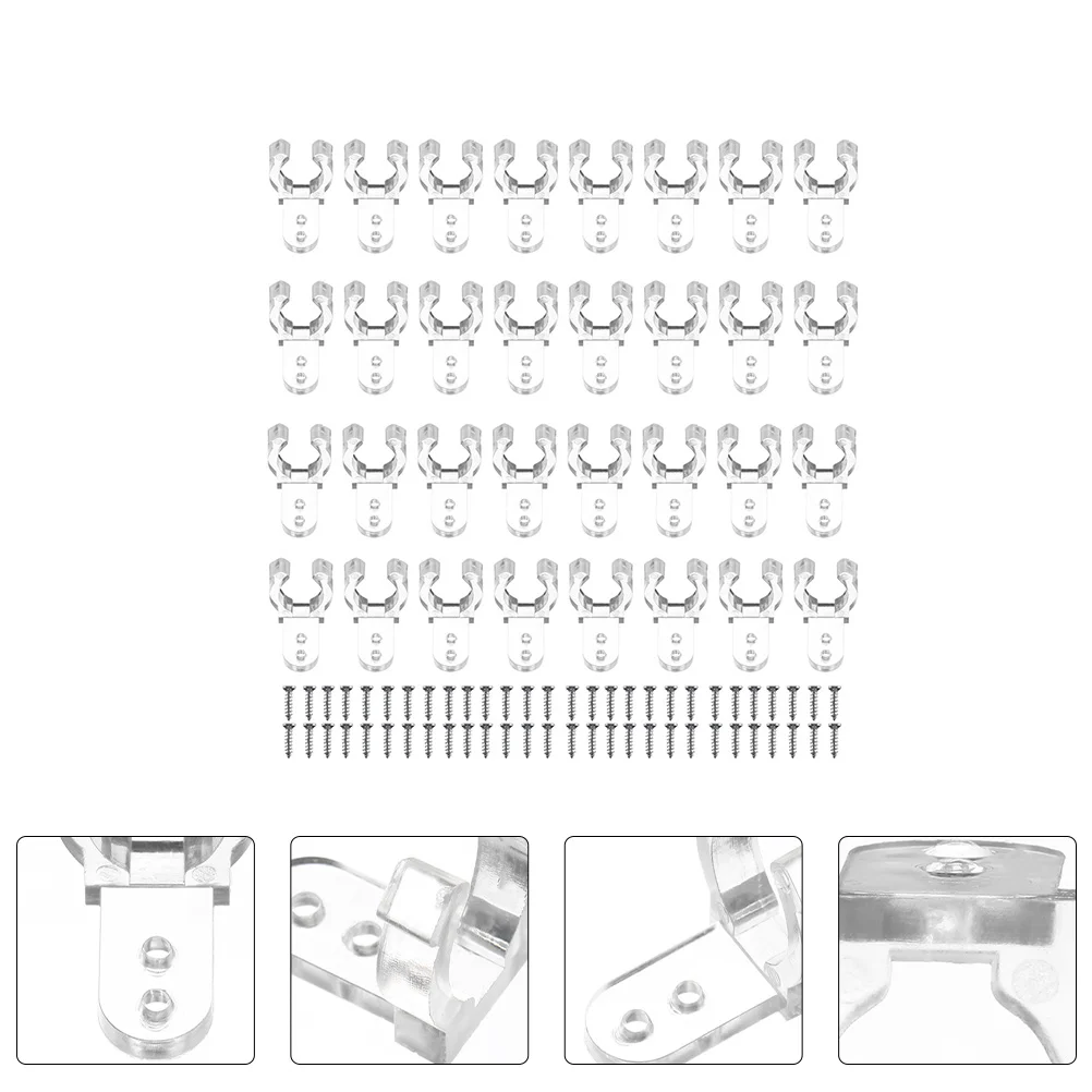 Light Strip Clip Plastic Attachment Fixing Clips LED Rope Holder Tube Mounting Clear for Lights